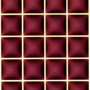 Solar panel grid with gold frame and maroon cells for renewable energy.