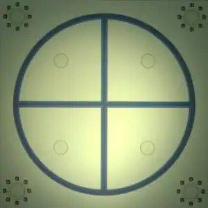 High-precision circular sensor with four quadrants for optical measurement.